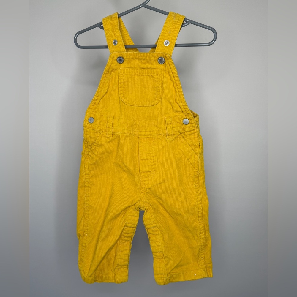 Gymboree corduroy yellow overalls size 6-12 months